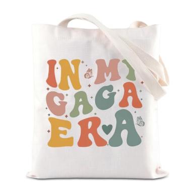 Imagem de ENSIANTH Gaga Tote Bag In My Gaga Era Bolsa de Ombro Presente de Dia das Mães Presente para Vovó Gaga Life Gift Gaga To Be Gift, Preto, Large