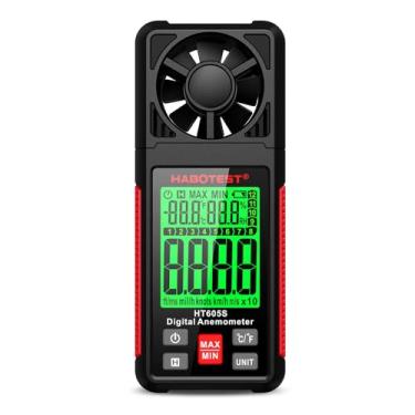 Imagem de Daconovo HT605S Anemômetro digital 0-12 Escala Beaufort Medidor portátil de velocidade do vento com luz de fundo Tela LCD Medidor de fluxo de ar Medidor de velocidade do ar Medidor de temperatura e