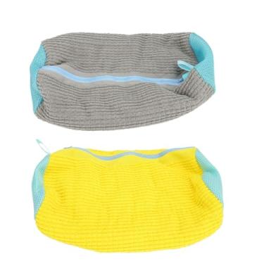 Imagem de Saco para Lavar Sapatos - Cilindro Reutilizável Portátil Com Zíper para Máquina de Lavar Sapatos para Tênis e Chinelos