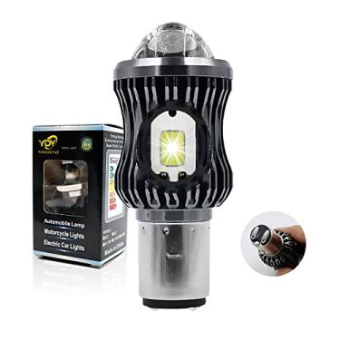 Imagem de YSY 1 peça 10000Lm H6 LED Moto BA20D Lâmpadas de farol de motocicleta CSP Lente branca amarela Hi Lo lâmpada acessórios de scooter faróis de neblina 12V (BA20D, cinza)