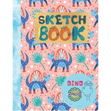 Imagem de Sketch Book: Dinosaurs Blank Notebook for Drawing, Writing, Painting or Doodling for Kids (110 Pages, 8.5 x 11 Inches) Sketch Book Dinosaur Cover