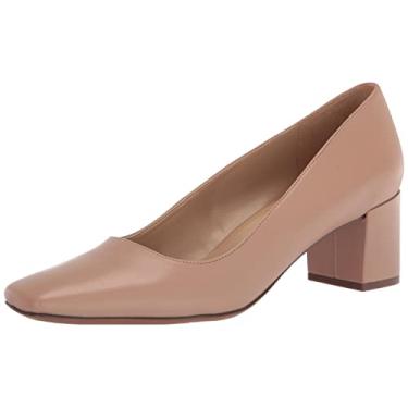 Imagem de Naturalizer Sapato feminino Karina salto baixo bico quadrado, Couro marrom gengibre, 7.5 Narrow