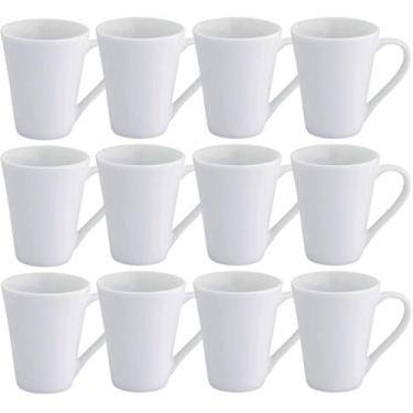 Imagem de 12 Canecas de Porcelana 300 ml Branca Simples Sublimação Lettering Pro
