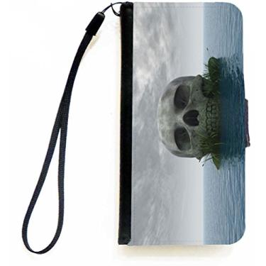 Imagem de Rikki Knight Capa carteira flip Skull in Ocean com aba magnética para Apple iPhone 5c