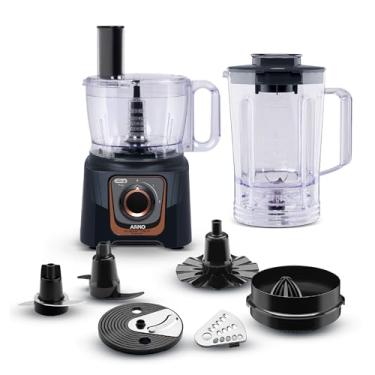 Imagem de Multiprocessador Arno Multichef 700W MP72, com 24 Funções, Preto, 7 Acessórios, 2 Velocidades, Liquidificador 3,1L e Espremedor de Frutas, 220V