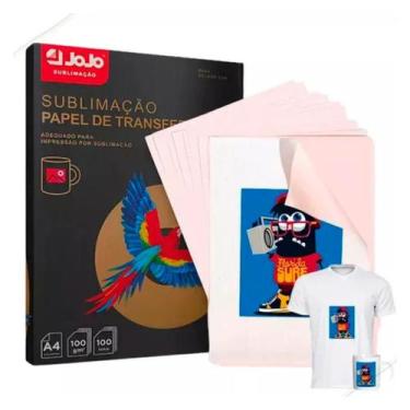 Imagem de Papel Transfer Sublimático Jojo A4 100 Folha Fundo Rosa 100g