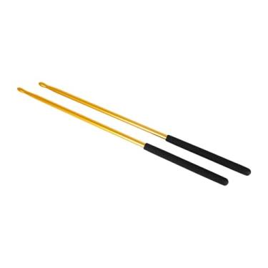 Imagem de menolana Baquetas de tambor de liga de alumínio, baquetas de ponta, 1 par de acessórios de tambor, baquetas de metal clássicas profissionais para adultos e, Ouro