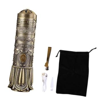 Imagem de IEUDNS Queimador de incenso elétrico usb, difusor de aroma, portátil, decorativo, suporte de incenso para casa, fragrância, spa, decoração de carros, Bronze Verde