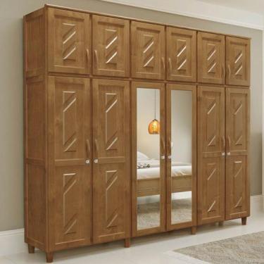 Imagem de Guarda-Roupa 12 Portas 3 Gavetas Grécia Imbuia Madeira Pinus - Cavazot