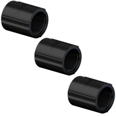 Imagem de 3 Luvas Eletroduto Tigre 1/2" Pvc C/rosca Antichama