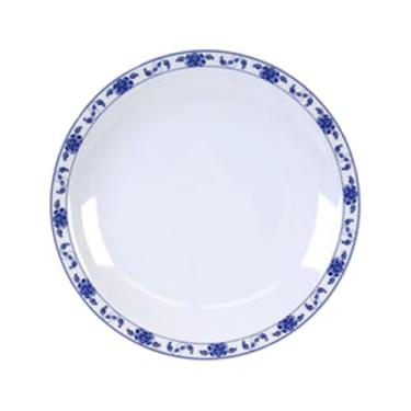 Imagem de FSE Placa de 1015 TB, 36 cm de diâmetro, redonda, resistente à quebra, pode ser lavada na lava-louças, sem BPA, melamina, lótus, NSF, pacote com 12