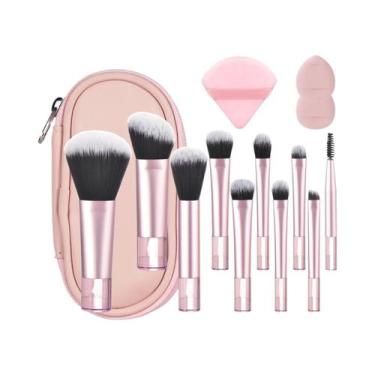 Imagem de Kit de 10 Pincel de Maquiagem Mini Portátil - Ideal para Viagem, 14 PC
