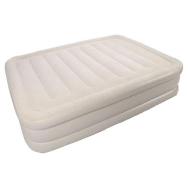 Imagem de Colchão de Ar Queen, 80 X 60 X 19 Polegadas de Colchão Inflável, Tampo de Flanela para Conforto, Capacidade de Sopro de Peso de 661 Lb Com Bomba de Ar e Bolsa de Transporte