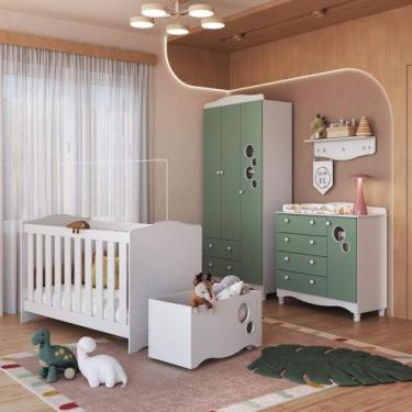 Imagem de Quarto Infantil Completo 5 peças Linha Encanto Completa Móveis, Branco