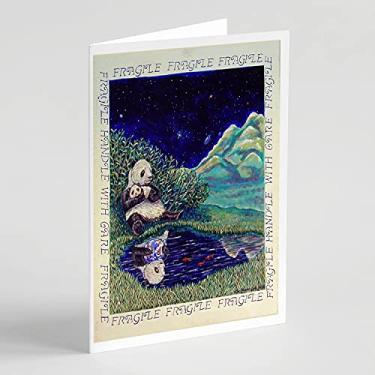 Imagem de Caroline's Treasures 7114GCA7P urso panda com cartões de felicitações e envelopes, pacote com 8, 7 x 5, multicolorido