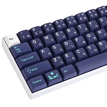 Imagem de Teclas personalizadas Blue Moon PBT, conjunto de teclas XDA com sublimação de tinta de 84 teclas para teclado mecânico de jogos Cherry/Gateron MX 60% / 68/GK61 (Blue Moon)