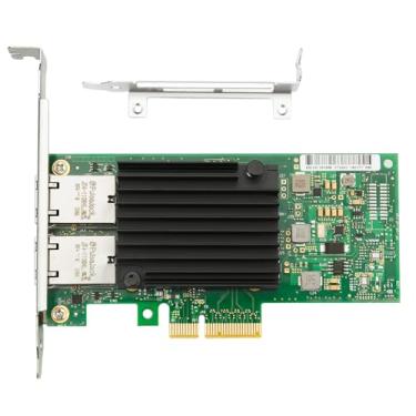 Imagem de SAPGRC Placa de rede PCIe, adaptador de rede Ethernet de 10 GB, PCI Express X4, conversor adaptador de duas portas RJ45, com chip Intel X550-AT2 para Windows/Windows Server/Linux
