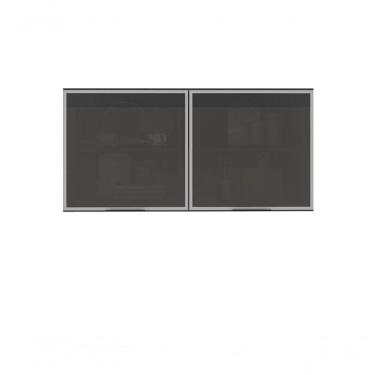Imagem de Armário Aéreo 2 Portas De Vidro Lotus 1,20M Grafite