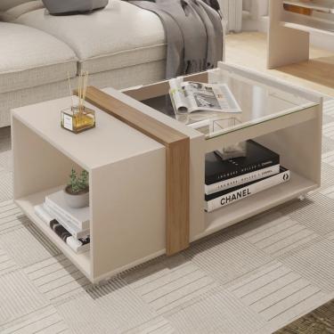 Imagem de Mesa de Centro Retangular com Vidro França