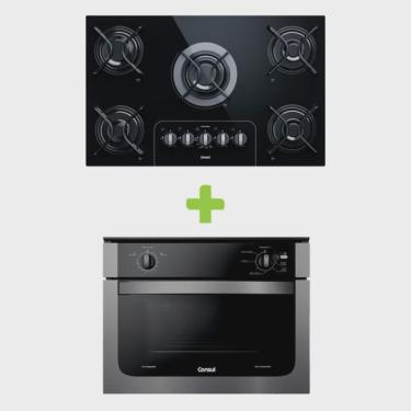 Imagem de Combo Forno de embutir elétrico Consul 47L prata + Cooktop 5 bocas Consul (COB47AR + CD075AE) - COB4 CD07 cj