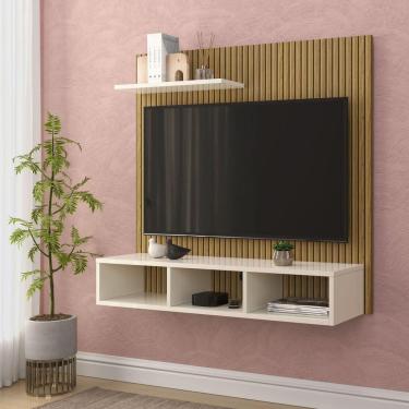 Imagem de Painel De Tv Gold Canelado Com Off White
