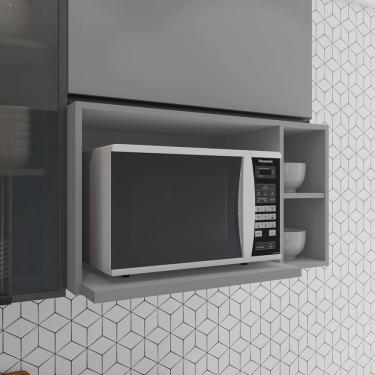 Imagem de Armário Aéreo Para Microondas 3 Nichos 80cm Clássico Americana