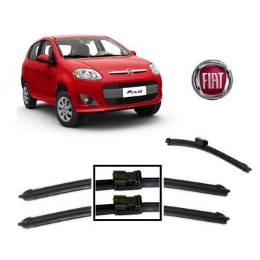 Imagem de Kit 3 Palhetas Limpador de Parabrisa Dianteiro + Traseiro Novo Fiat Palio ano 2012 em Diante