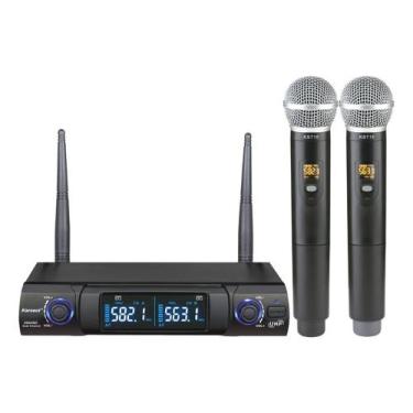 Imagem de Microfone S/fio Karsect Ks248dm Duplo Mao, Preto