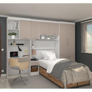 Imagem de Guarda Roupa Dormitório Modulado Alpes Solteiro Bancada de Estudo - Roupeiro Luciane M05