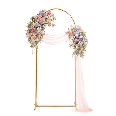 Imagem de Kijamilee Suporte De Arco Metal Para Cenário 2 Metros, Estrutura Casamento Dourada, Balão Quadrado Cerimônia Casamento, Festa, Decoração Chá Bebê, Formatura, Fundo Moldura Porta