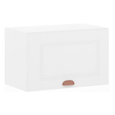 Imagem de Armário Aéreo Basculante 60 Cm 1 Porta Cristal Luciane Móveis Branco Polar Com Branco Pet