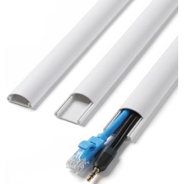 Imagem de ZhiYo Capas de cabo para fios na parede, 215.9 cm (6 x C 14.5.1 cm) Escondedor de cabos para esconder 1-2 cabos, capas de fio de PVC para cabos na TV de montagem na parede em casa ou escritório