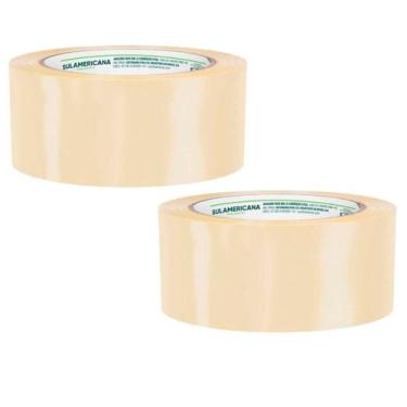 Imagem de 2 Fita Adesiva Transparente Larga Durex Para Embalar 48x100 - Sulameri