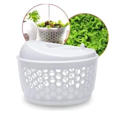 Imagem de Seca Salada Centrifuga Higienizador de folhas Alface Rúcula Cozinha Pratica Manual Saudavel