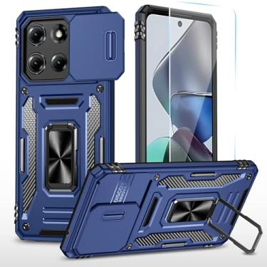 Imagem de SunStory Capa de celular para Motorola Moto G Stylus 5G 2025 com protetor de tela HD, capa de câmera deslizante e suporte, [grau militar] capa de telefone para Moto G Stylus 5G 2025, Z_Blue
