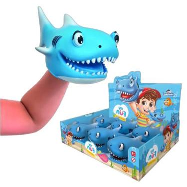 Imagem de Fantoche de Mão Tubarão Azul Brinquedo - Adijomar Brinquedo - Adijomar