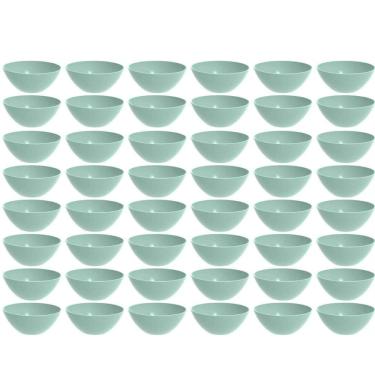 Imagem de 48 Tigelas Pequena Crippa Travessa Redonda 2,3L Servir Salada Sobremesa Verde Menta