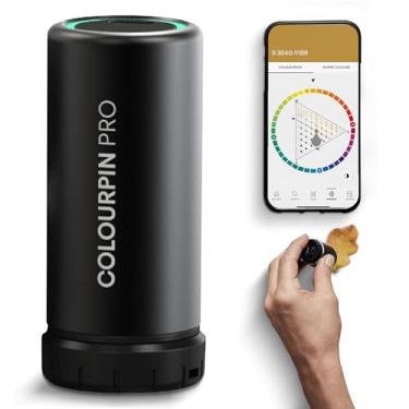Imagem de Leitor de cores sem fio NCS Colourpin PRO | Ferramenta de calibração portátil para superfícies revestidas e têxteis | Scanner Bluetooth para correspondência instantânea de cores | Inclui capa, azulejo