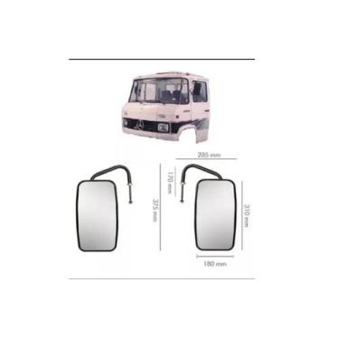 Imagem de Par Espelho Retrovisor Caminhão Mb 608 708 Completo C/ Braço - Cavalla