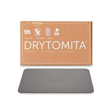 Imagem de Momo Lifestyle Tapete para Banheiro de Terra Diatomácea Drytomita, Seca Rápido para Saída de Box, Antiderrapante (Cinza Grafite, 60 x 39 cm)