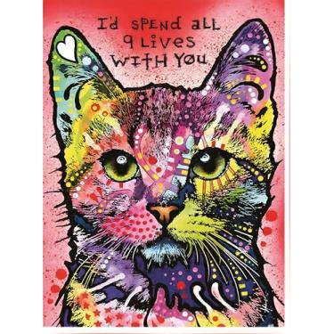 Imagem de Quebra-cabeça 1000 peças em Madeira - Gato Fofo, 9 vidas | Pôster Tamanho Real + Cola e Separadores | Adulto e Infantil | Presente Criativo | Alívio do Estresse | 75x50cm Montado