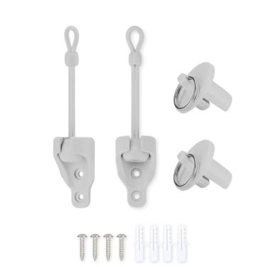 Imagem de IVYSUN Peças de reposição para para-sol, amarração e tampa final com kit de anel, resistência ao clima, compatível com persiana externa Coolaroo, persianas externas (pedra do rio/cinza claro, 1