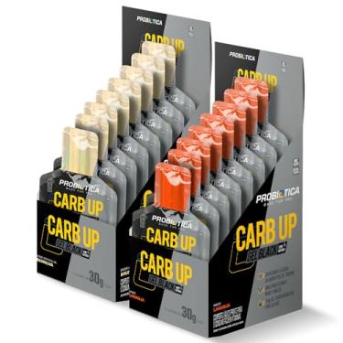 Imagem de Kit 2x Carb Up Gel Black Display C/10 Sachês Cada - Probióticaa - Repositor de Energia (2 Caxias, Baunilha/Laranja)