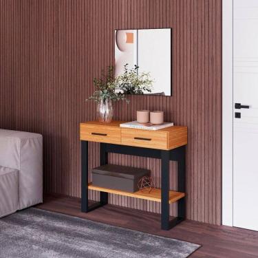 Imagem de Aparador para Sala de Estar com 2 Gavetas Pradel Freijo / Preto