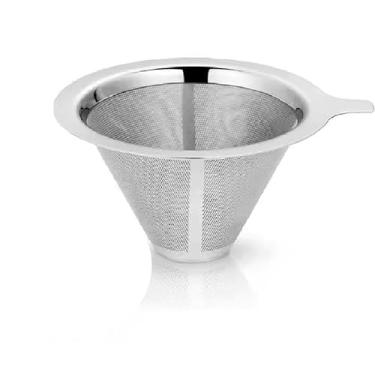 Imagem de ,MINI COADOR INOX FILTRO DE CAFE CHA SEM PAPEL PENEIRA MINI REUTILIZAVEL LUXO