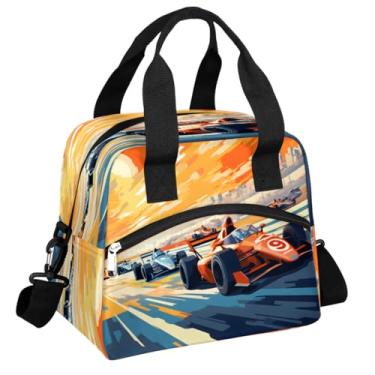 Imagem de TKBXAEG Lancheira térmica de carro com fórmula para mulheres e homens, reutilizável, impermeável, lancheira, bolsa térmica, bolsa de refeição portátil de um ombro, lancheira portátil para adultos