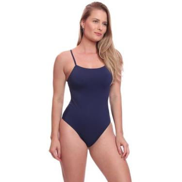 Imagem de Maiô Adulto Regulagem Natação Piscina Praia - Brás e Cia, G, Azul mari