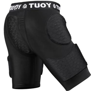 Imagem de DGXINJUN Shorts De Compressão Acolchoados Para Futebol Masculino, 5 Protetores Quadril, Coxa, Bumbum, Cóccix, Proteção Atlética Jovens E Adultos, Rúgbi