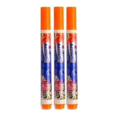 Imagem de Caneta Para Tecido Acrilpen 3 Unidade - Acrilex - Pintura Permanente e Personalização É Ideal Para Personalizar E Detalhar Seus Projetos De Tecido Com Precisão E Durabilidade (517 Laranja)