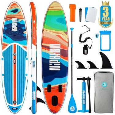 Imagem de Niphean Prancha inflável de stand up paddle com acessórios SUP, deck de EVA antiderrapante, pranchas infláveis de 10'6'' para adultos e jovens de todos os níveis de habilidade